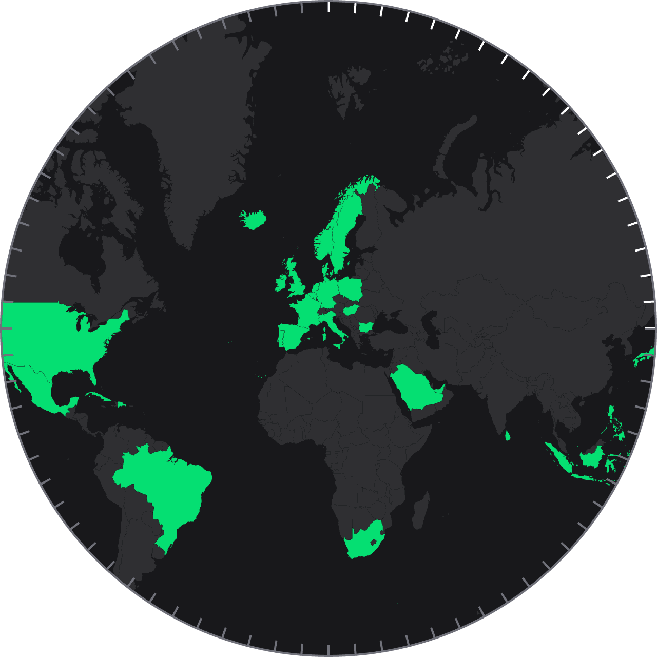 Map of destinations Mint Link plans across